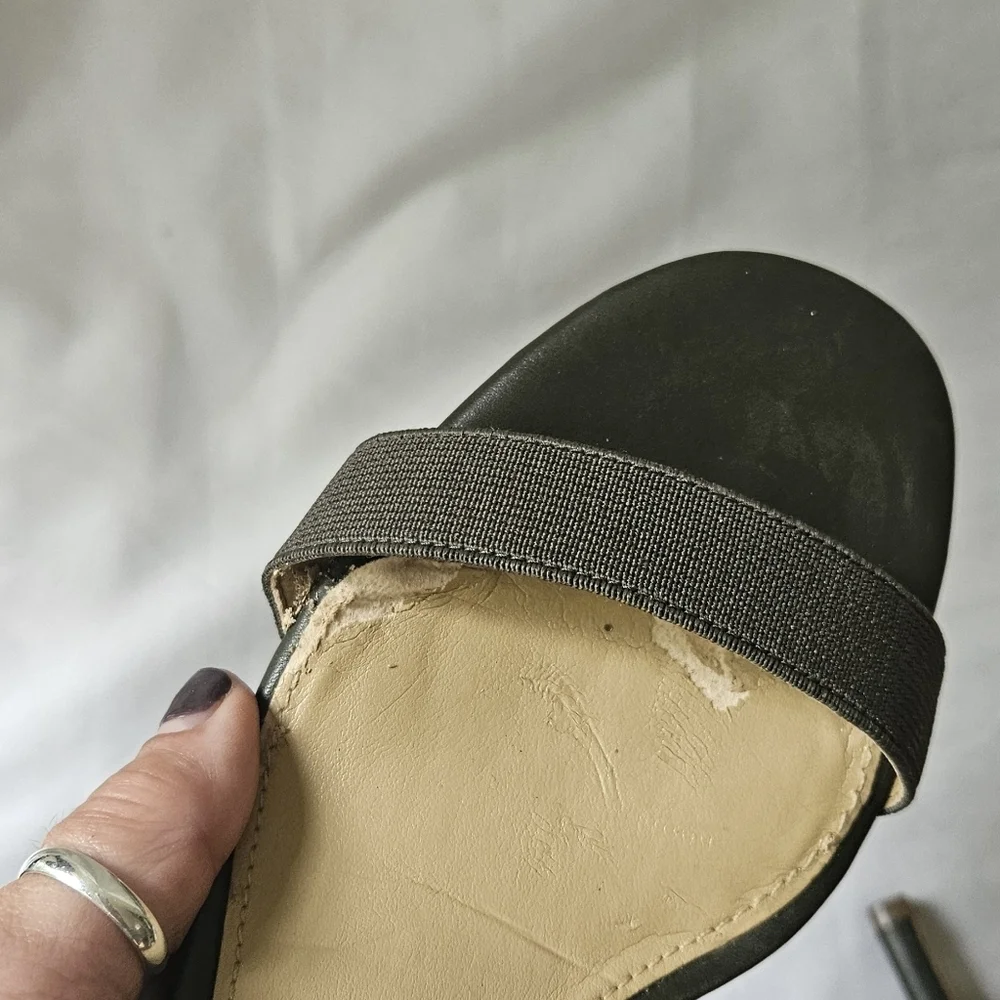 MICHAEL Michael Kors Dominique Ankle Strap Sandals Leather Olive Green Size 7.5 - Picture 7 of 10